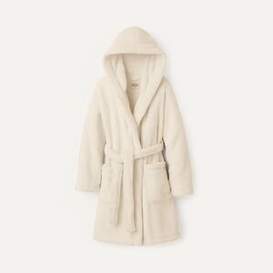 UGG Plush Cream Hooded Bathrobe